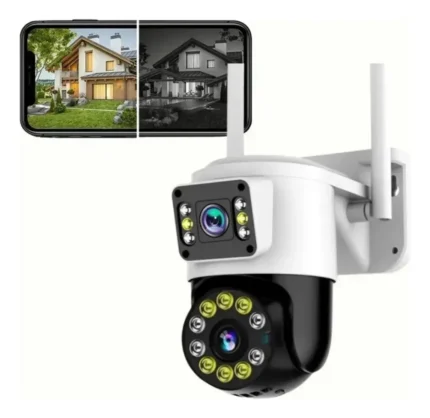 Camara Ip Wifi Doble Lente Exterior Alta Definicion