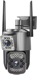 Cámara Ip Exterior Doble Lente Wifi Vision Nocturna 360