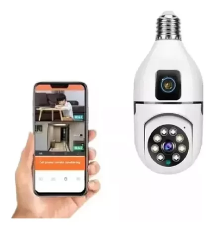 Camara Seguridad Bombillo Doble Lente 1080p-ptz Wifi Audio