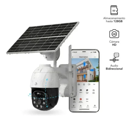Cámara exterior wifi  Con Panel Solar