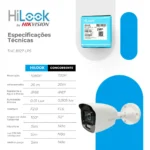 Camara  Bala Hilook 2mp 2.8mm Led Audio Coax Plastico Color Blanco - Imagen 5