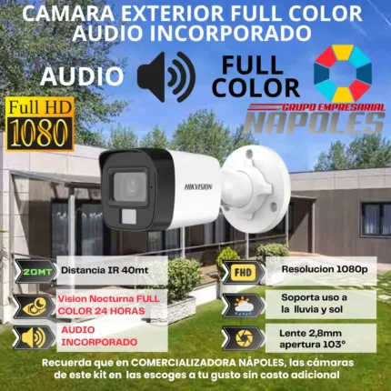 Cámara Bala 2mpx Hikvision Smart Hybrid Light Color