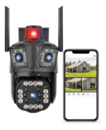 Cámara De Seguridad Ptz Triple Lente  Full Hd Wifi