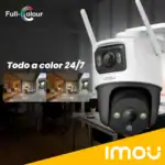 Cámara de seguridad con visión nocturna y color 24/7 para monitoreo en Medellín.